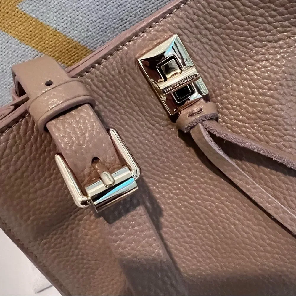 Rebecca Minkoff Darren Pebbled Leather Shoulder Bag Driftwood NEW Gold Hardware